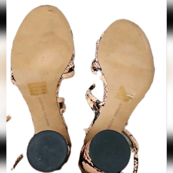 Rebecca Minkoff Womens Apolline Tan Snakeskin Leather Strappy Sandals 9 - Picture 7 of 10